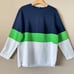 NWT French Connection Navy White Green Colorblock Tunic Shirt Blouse Top Size 6
