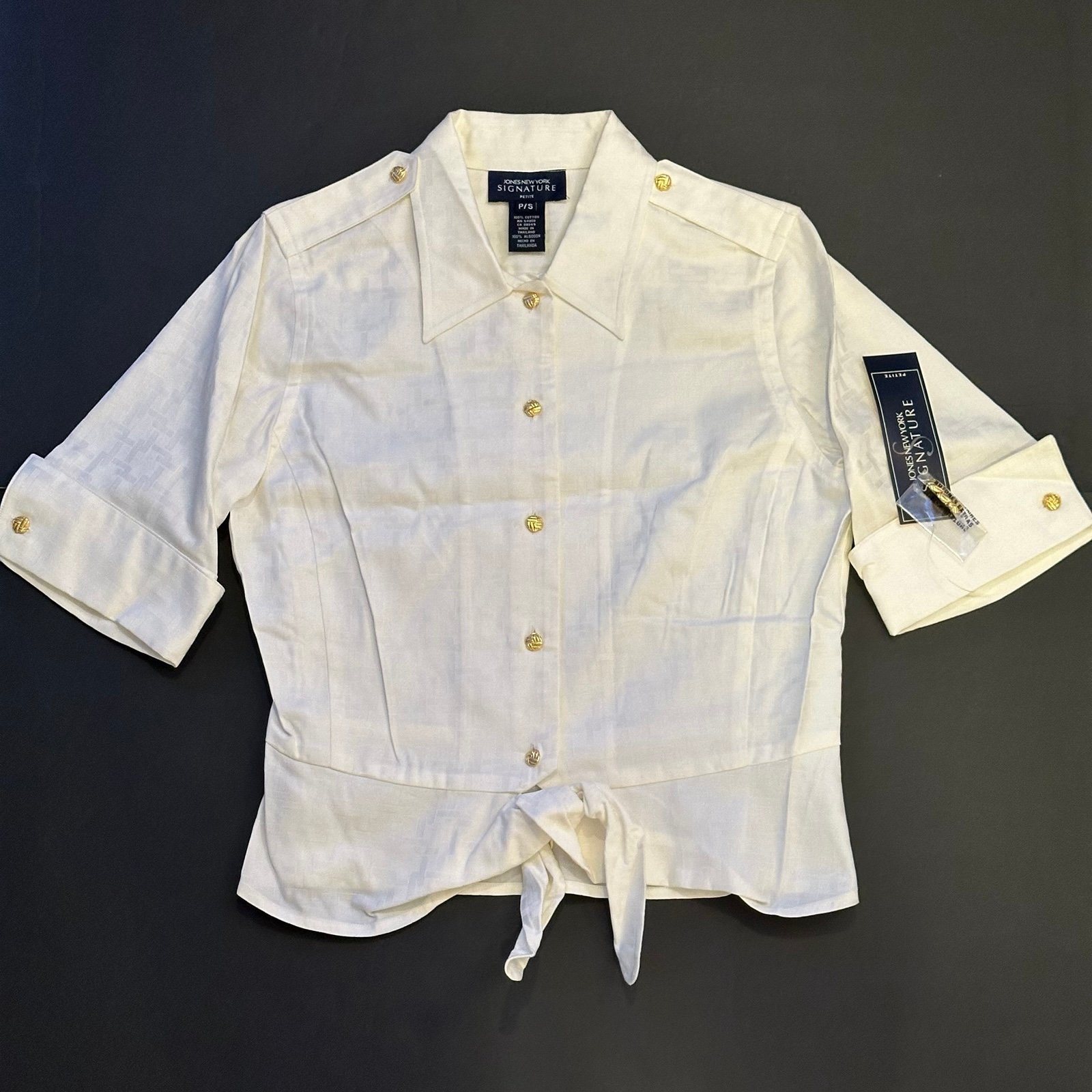 Jones New York Signature Button down Blouse Petite S