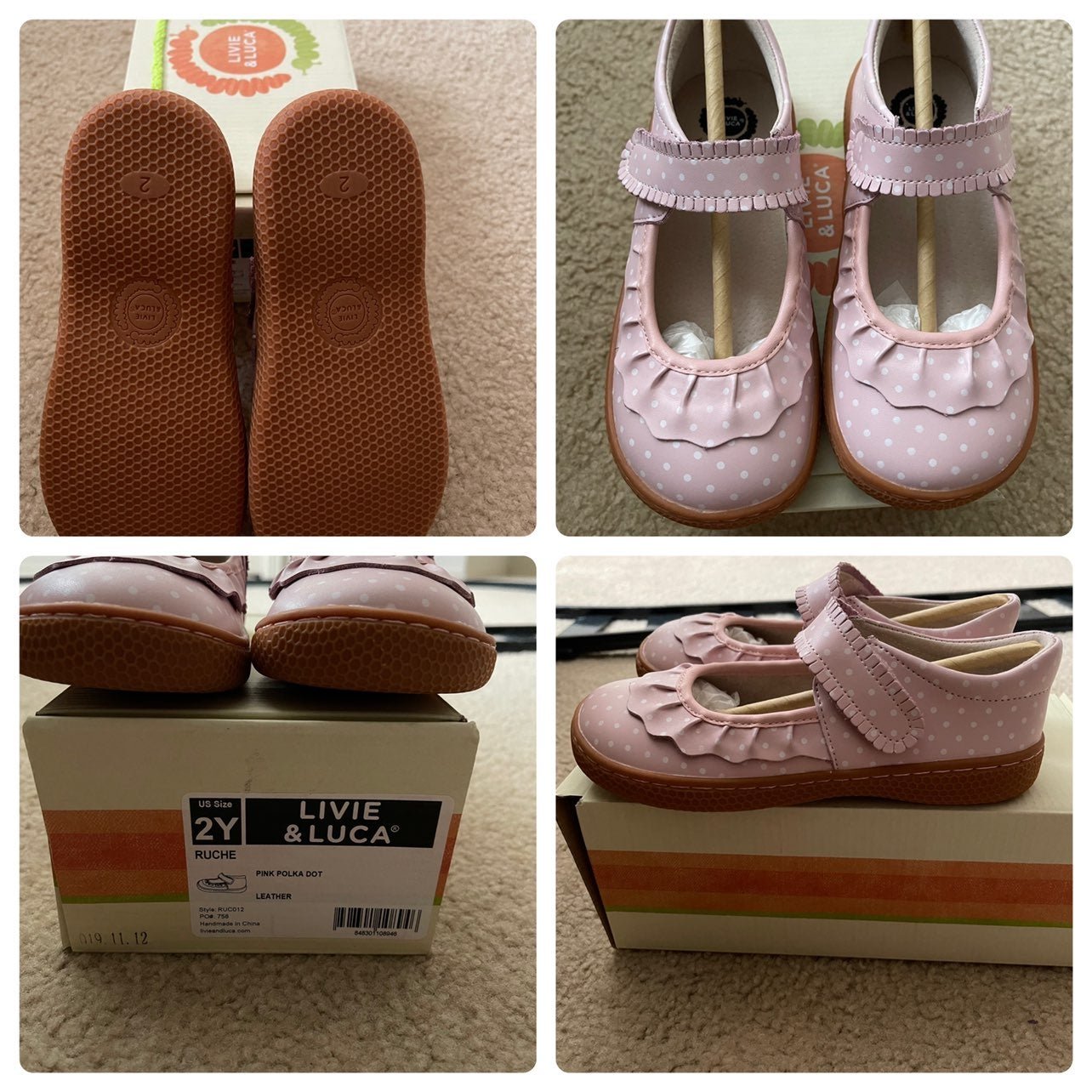 Livie and Luca size 2Y BNIB pink polka d
