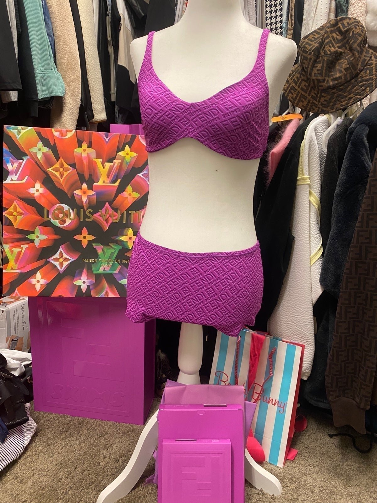 Fendi skims bralette & boy shorts set