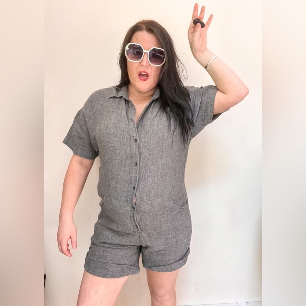 Acacia linen romper size Small