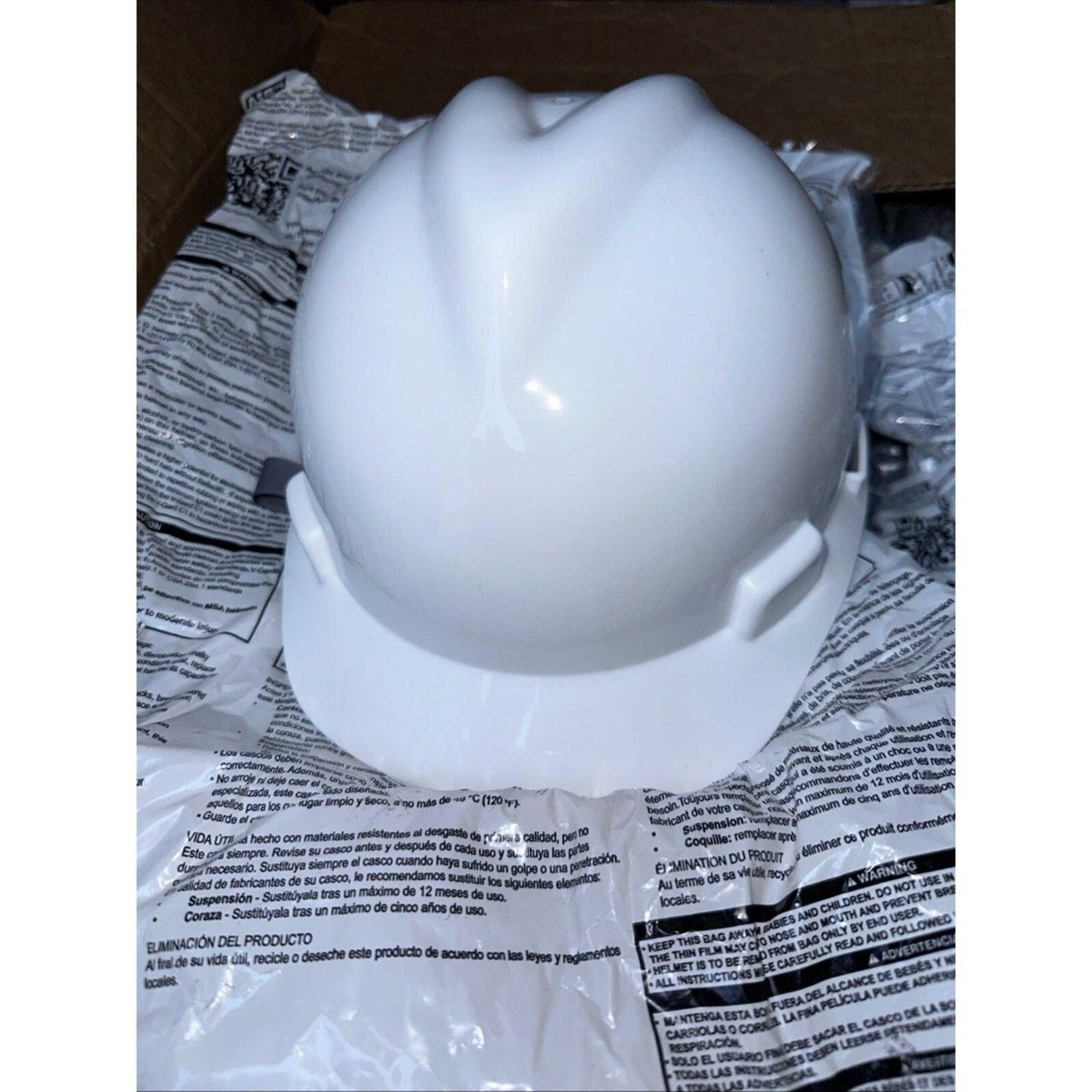 Msa Safety 463942 V-Gard Front Brim Hard Hat, Slotted, Cap Style, Type 1, Class