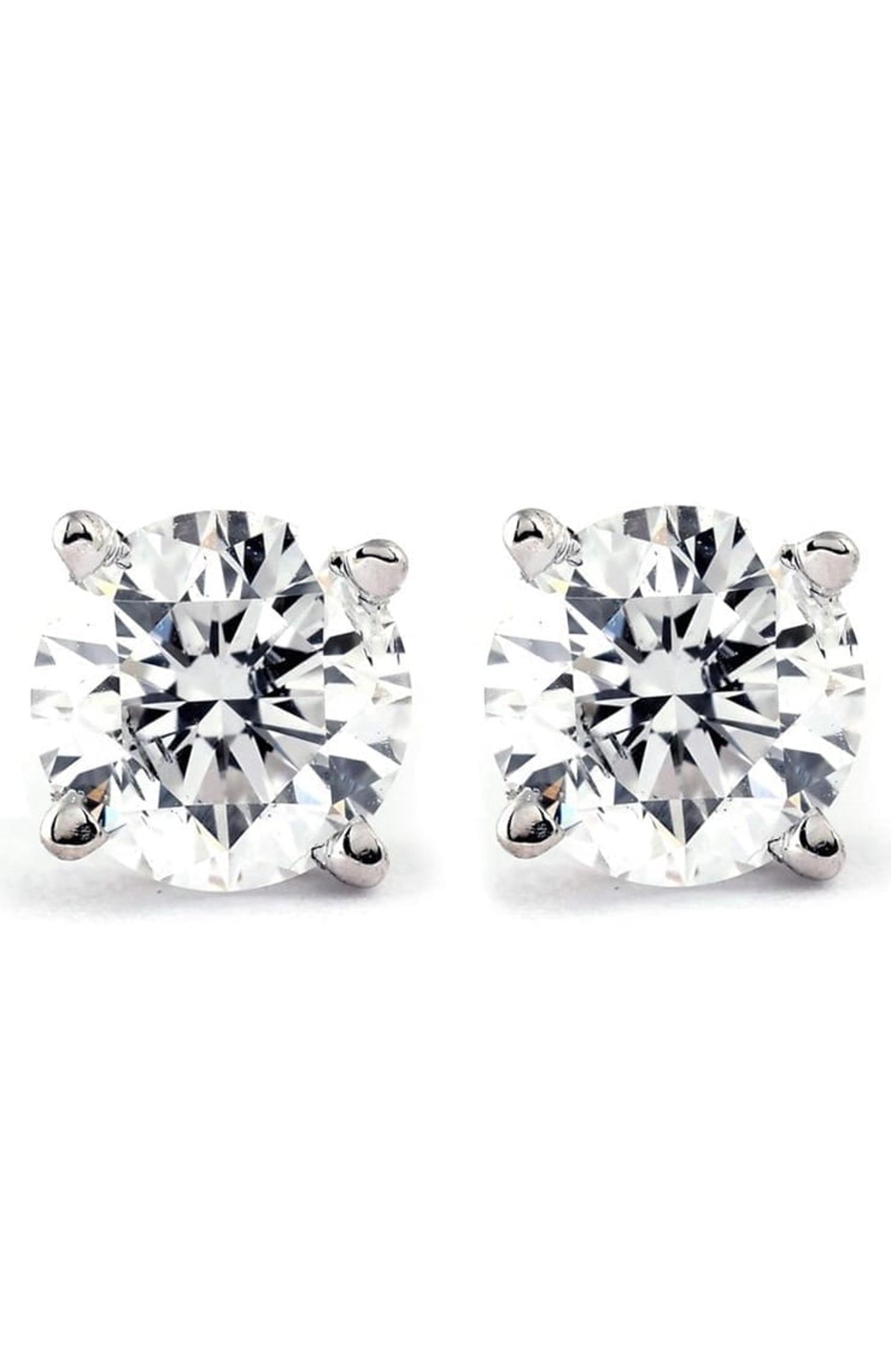 Lab Grown VVS Clarity Diamond Earrings 2.5mm .06 Carats Silver Posts