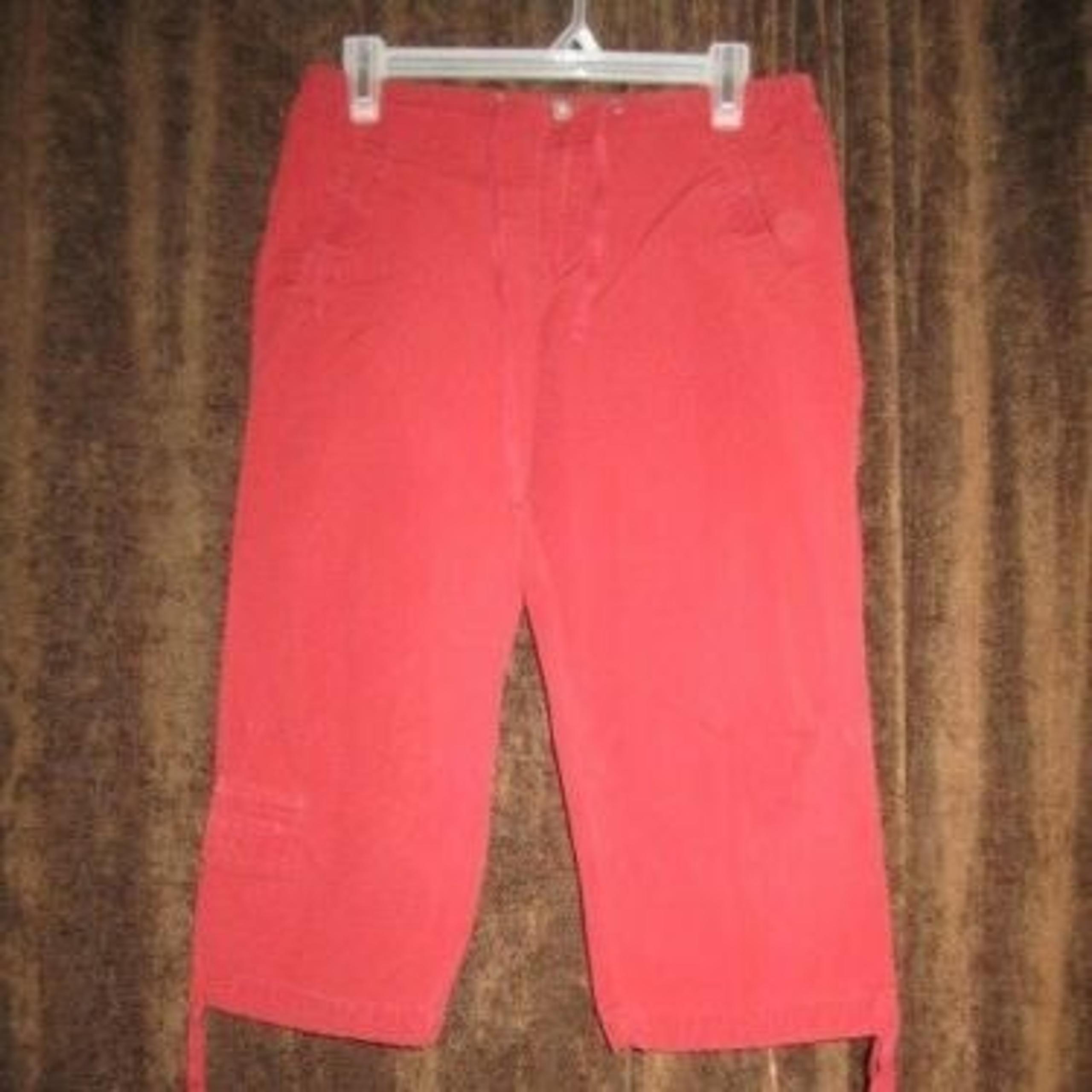 Red Unionbay Cotton Cropped Capri Pants