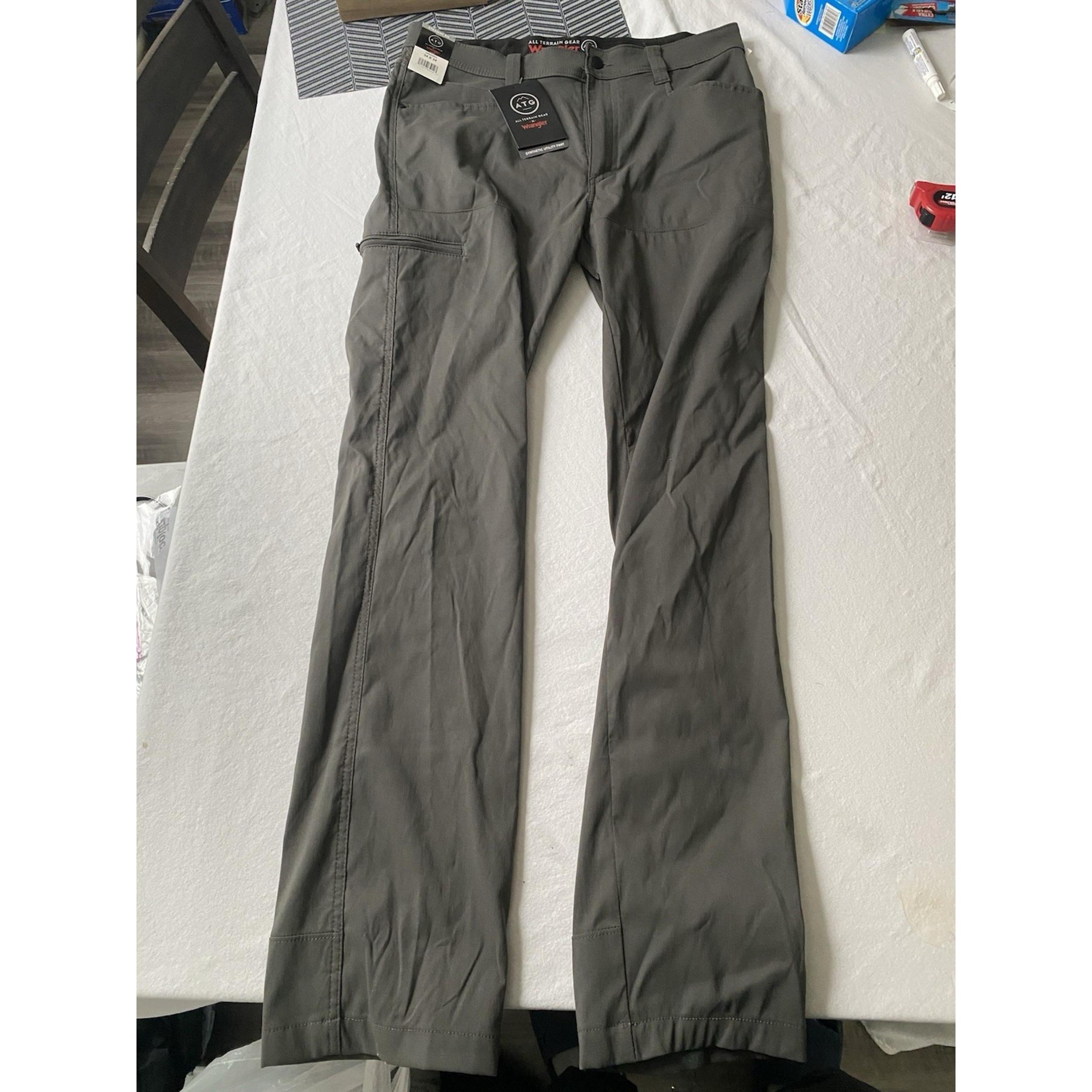 NWT Wrangler ATG All Terrain Men's Gray Synthetic Utility Pants Hiking 34x34