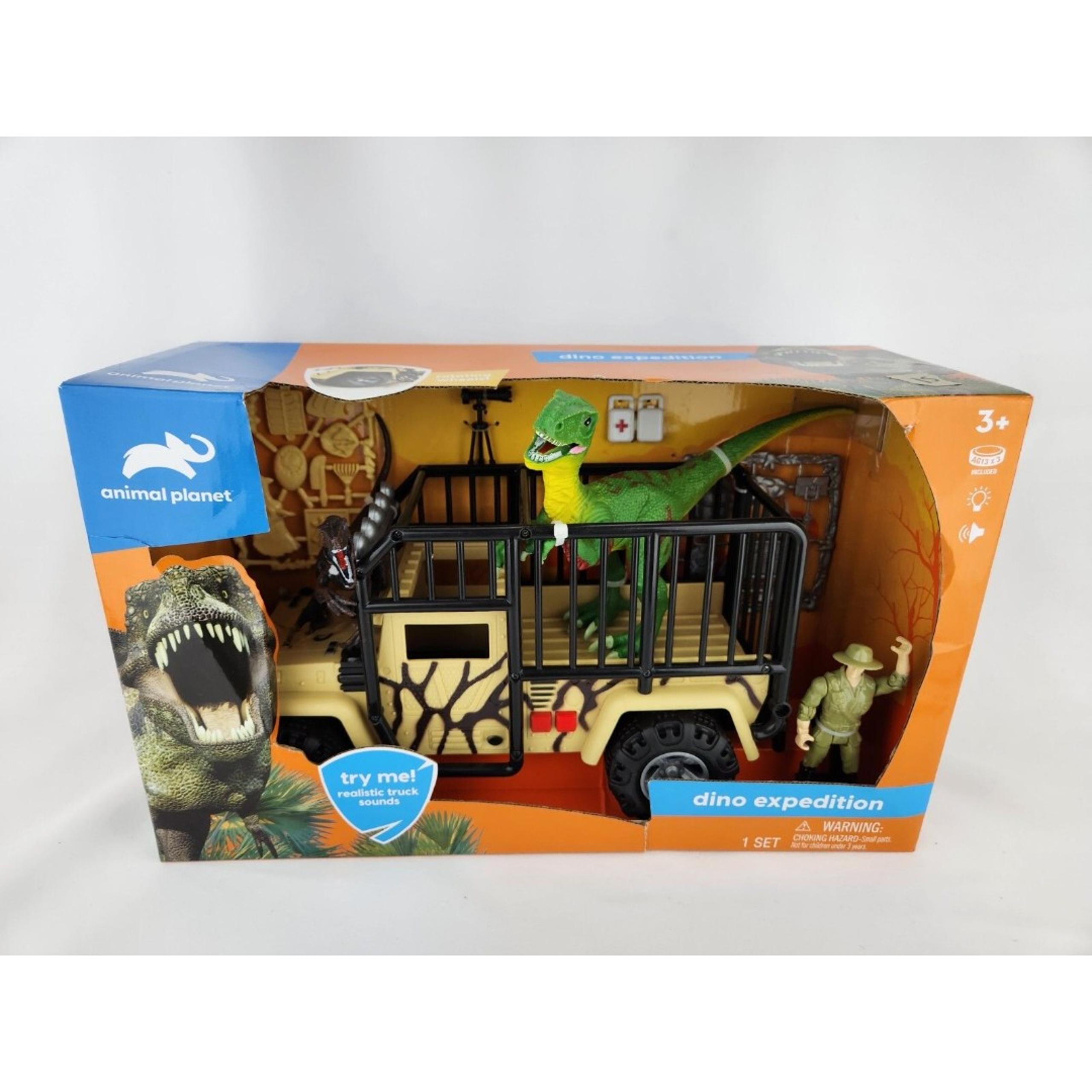 Animal Planet Dino Dinosaur Expedition Playset Truck Safari Raptor Lights Sounds