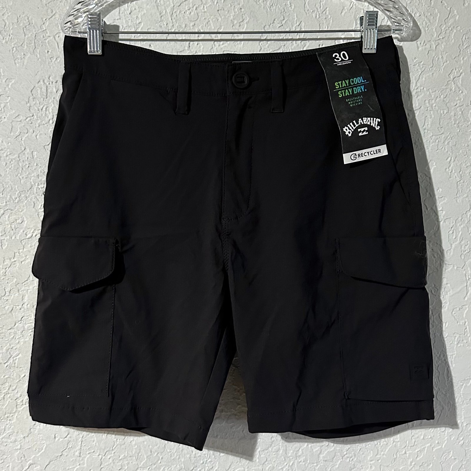 Billabong A/Div Surftrek Journey Quick Dry Mid Length Shorts - Black - Sz 30