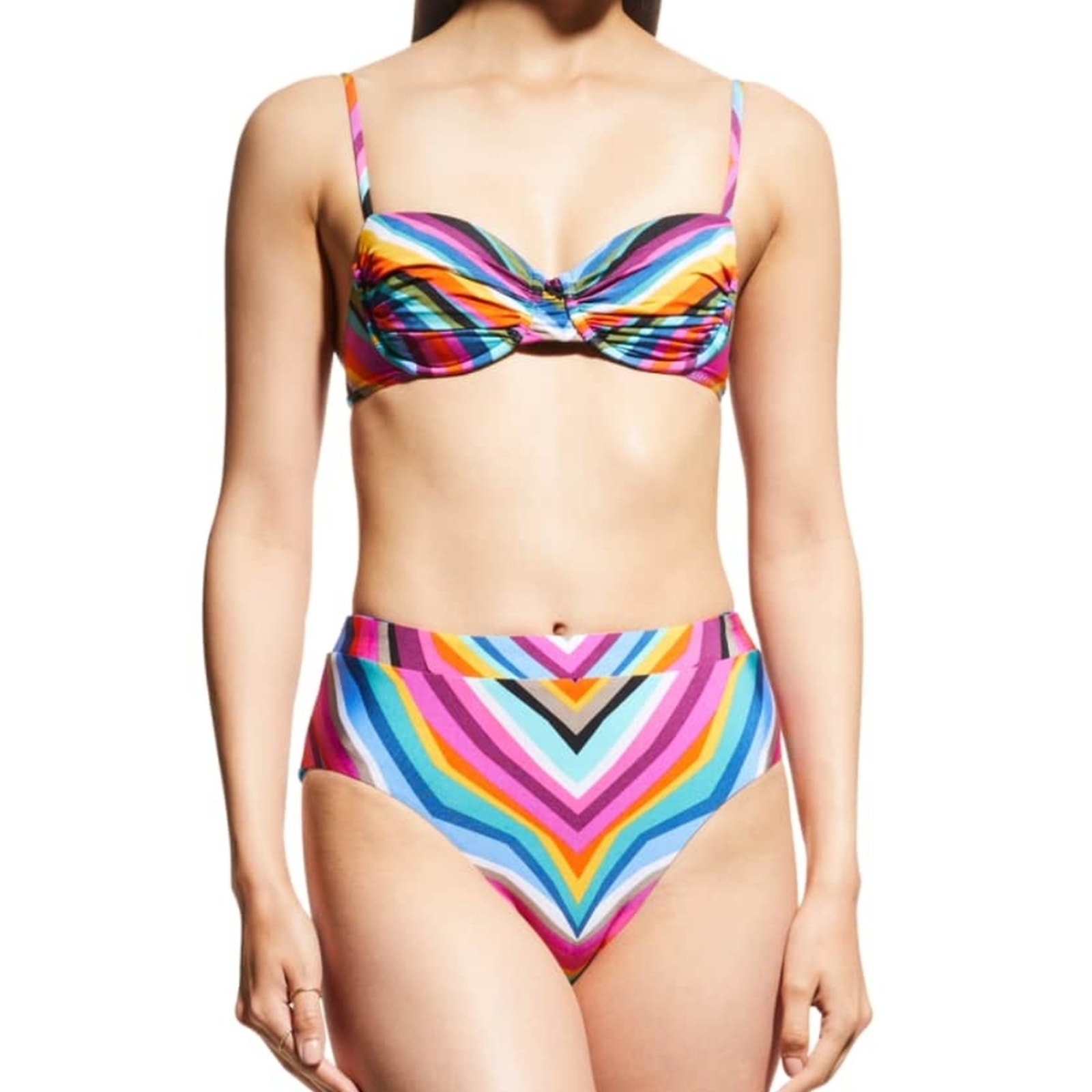 NWT Trina Turk Louvre High Waist Underwire Bikini Set, Size 10