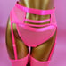 Neon Pink Triangle Harness Garter Set