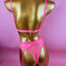 Neon Pink Triangle Harness Garter Set
