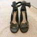 10 Crosby Green/black Sandal Heels 10 M
