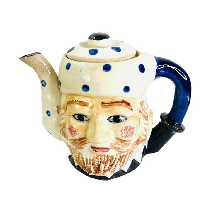 Teapot Vintage Toby Style Bearded Man Hand Painted Made in Japan 5 x 7