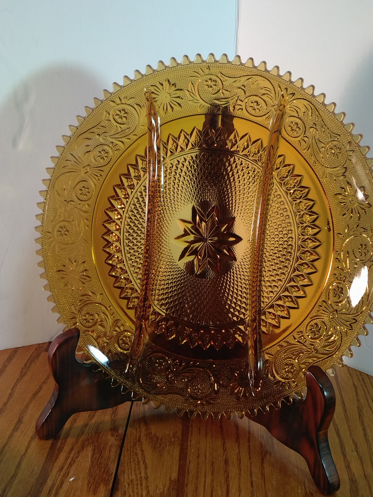 Amber Glass serving plate by Indian Glass