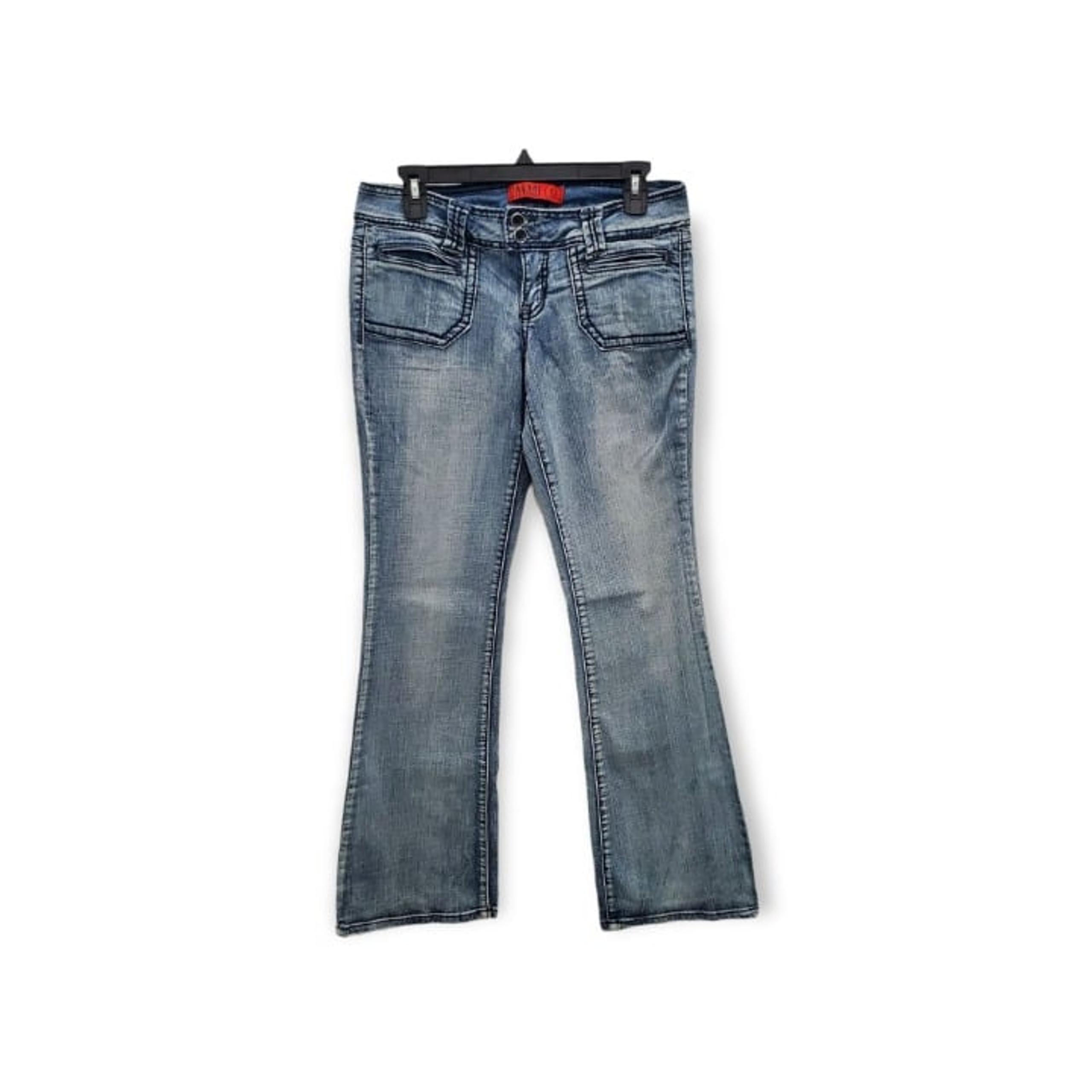 Zana Di Junior's Vintage Y2K Acid Wash Low Rise Flare Leg Jeans Size 9