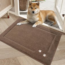 Dog Door Mat for Muddy Paws Absorbent Dirt Trapper Entryway Rug Non-Slip 20 x32
