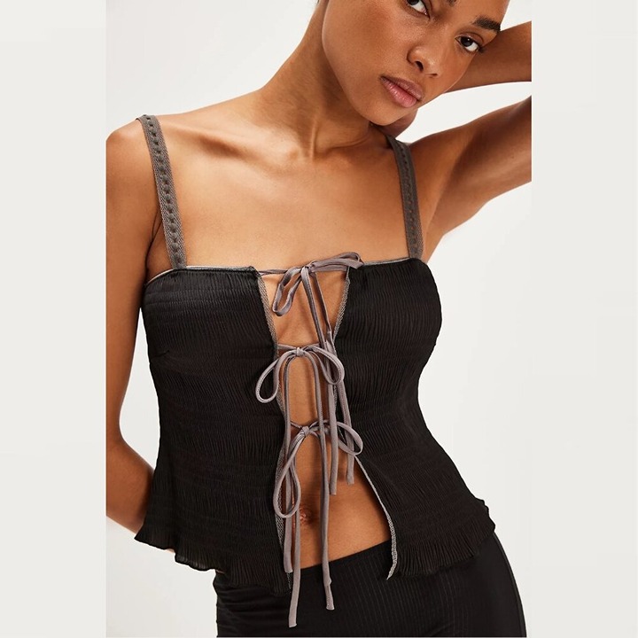 NWT New Free People Pretty Please Black Cami Top Size S