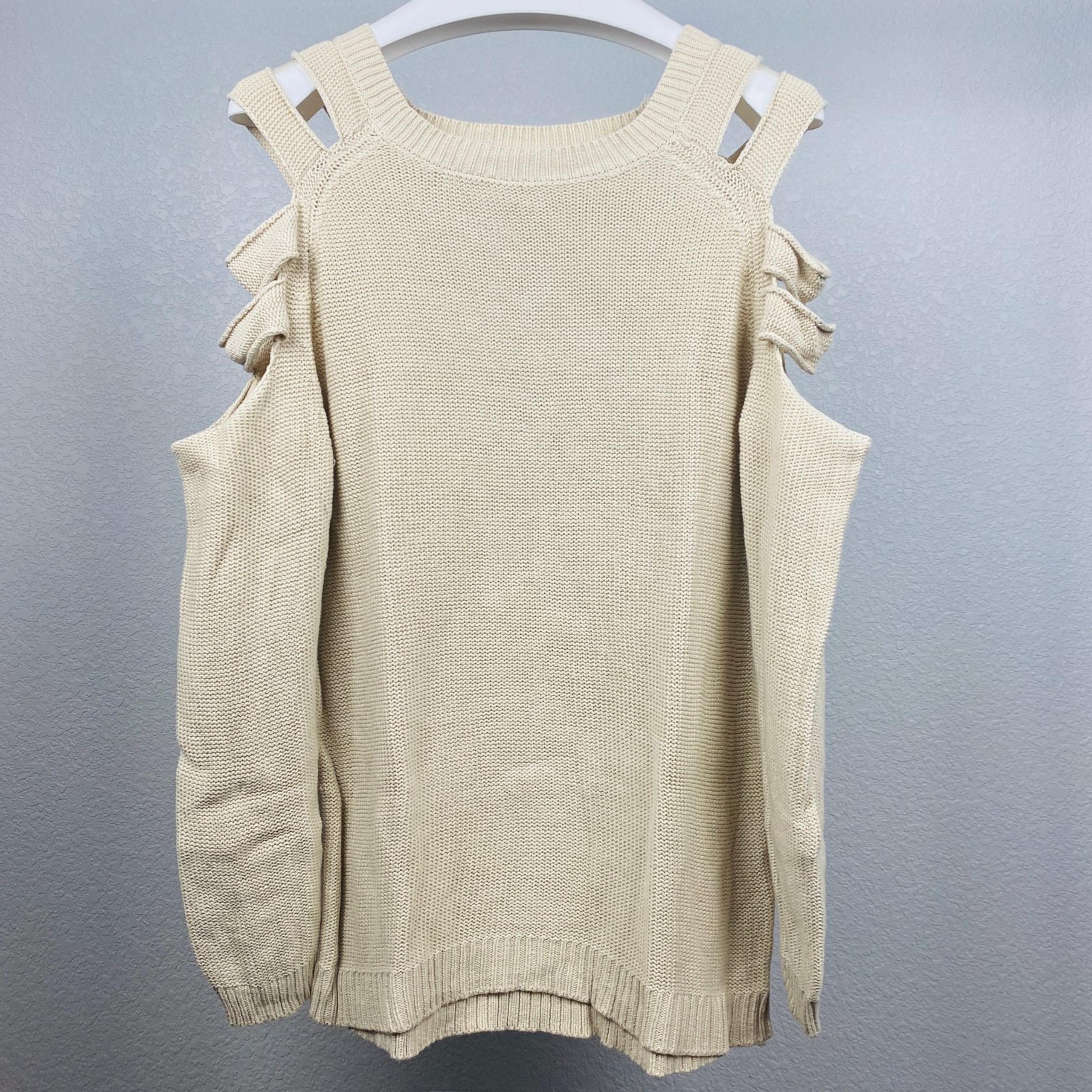 Forever 21 Cold Shoulder Knitted Sweater Sz 1X