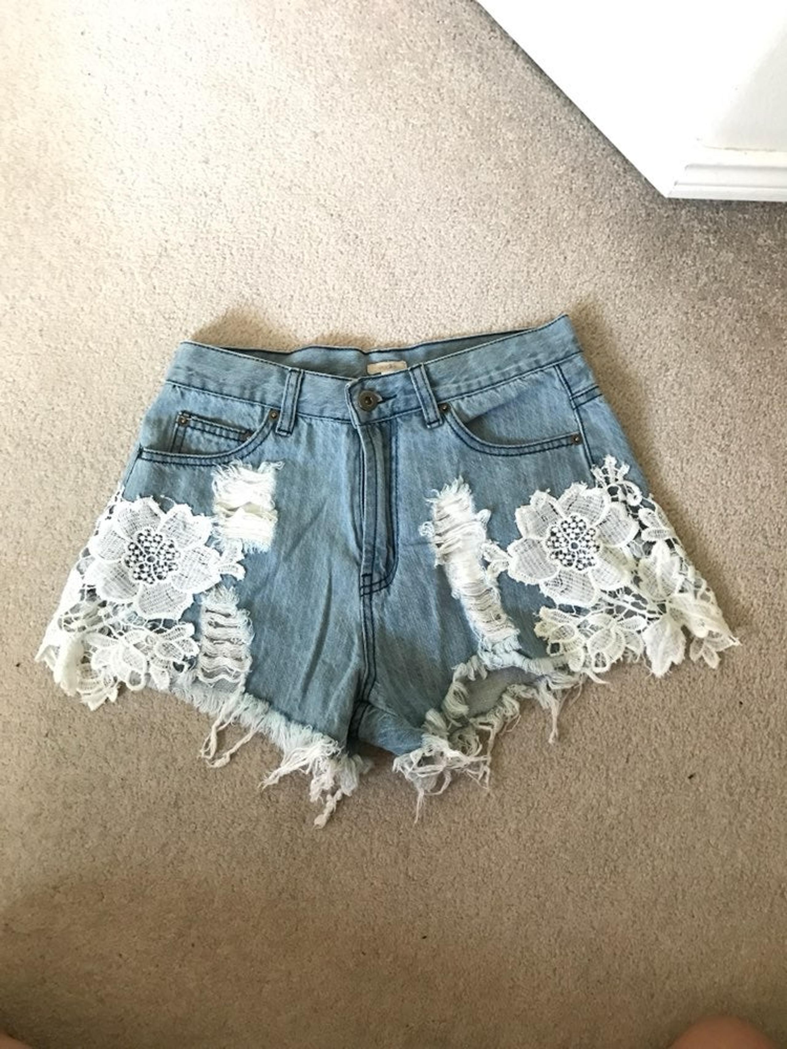 Urban Outfitters Cut Jean Shorts Lace