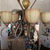 5 Lamp Rustic Iron and Brass Chandelier