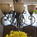 5 Lamp Rustic Iron and Brass Chandelier