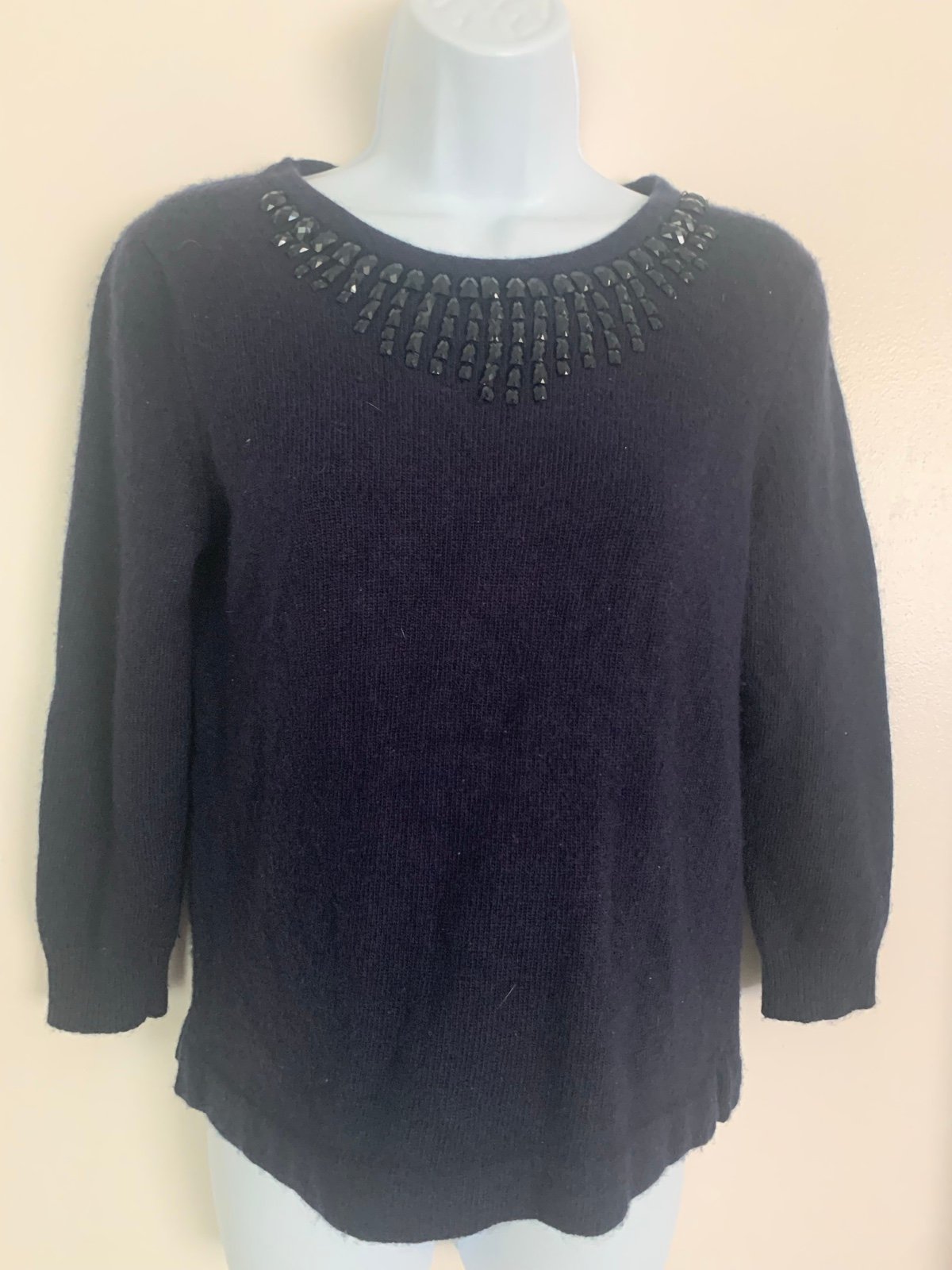 J Crew women’s navy blue merino wool blend sweater size Medium