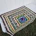 Vintage Crochet Granny Continuous Square Around The World Throw Blanket Colorful