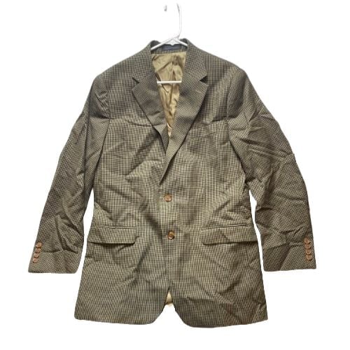 Lauren Ralph Lauren Sport Coat Mens 40R Brown Houndstooth Wool Suit Blazer