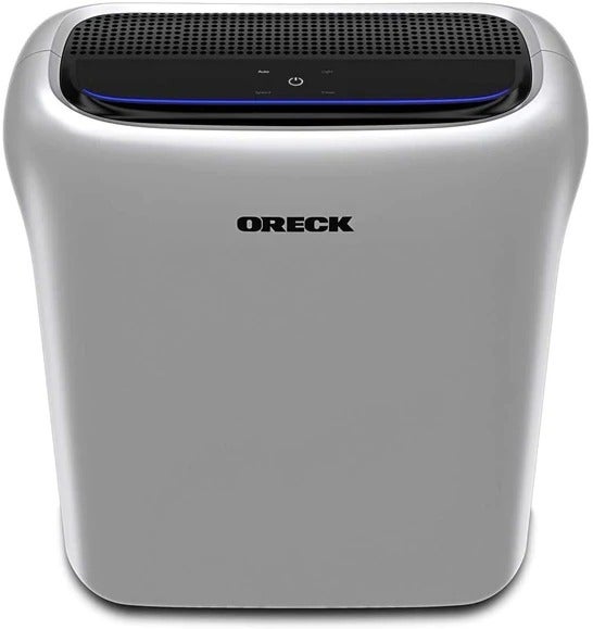 Oreck Large Room Air Purifier, HEPA Filter, New Quiet, Silver Ships Free