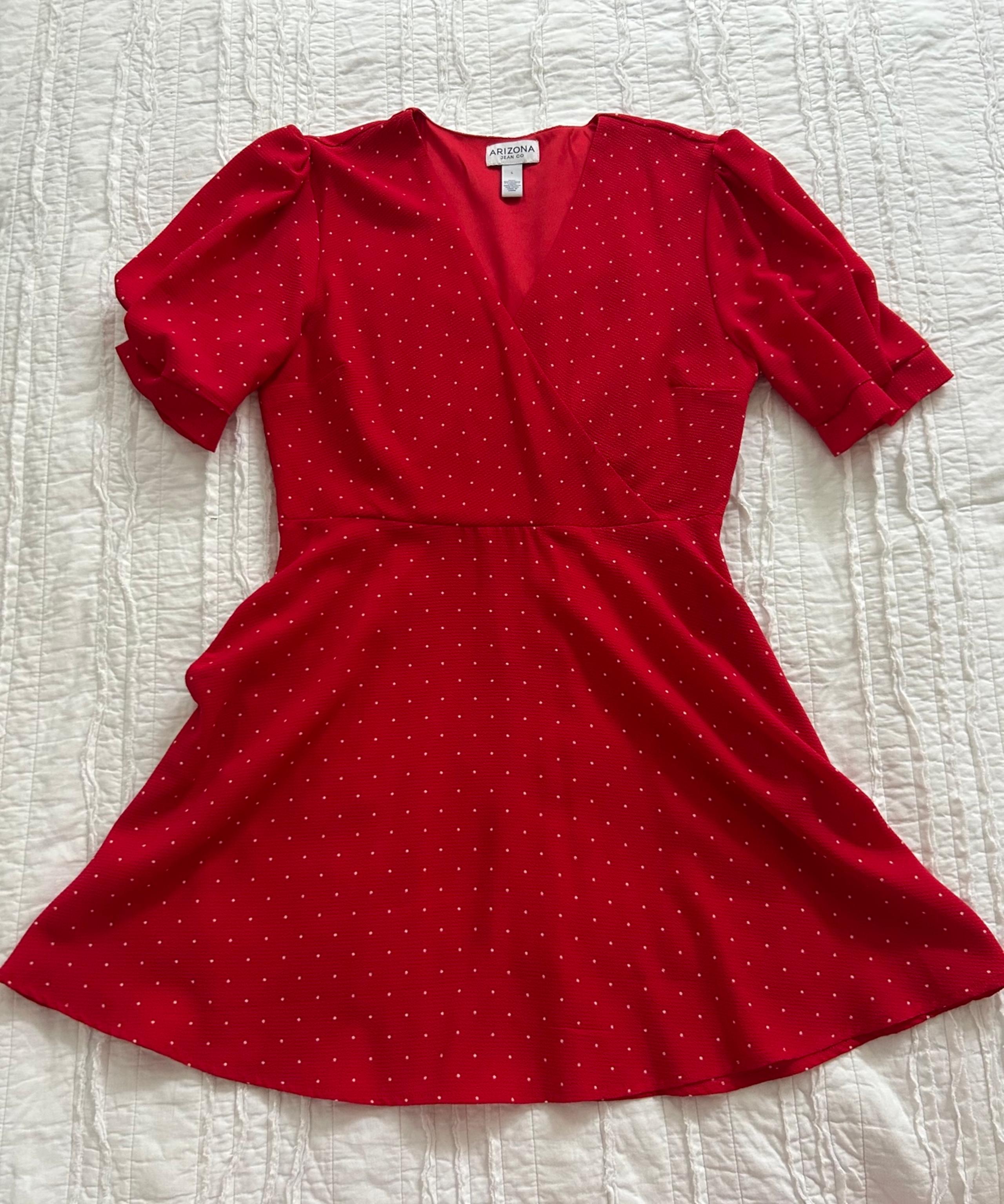 Red polka dot dress