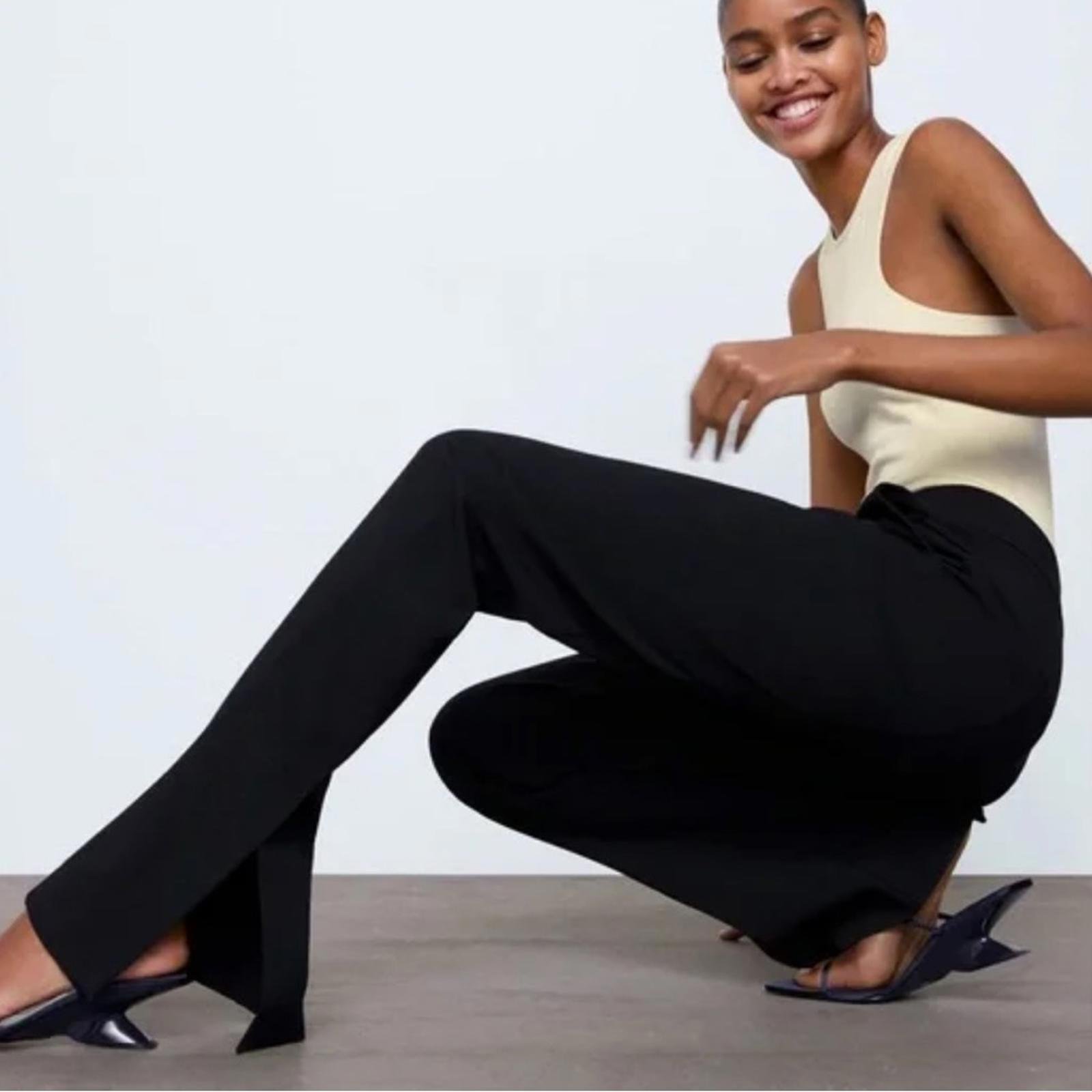 Zara Black Back Slit Pants size M