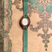 Heidi Daus Genuine Gemstone & Swarovski Crystal Watch on Green Suede Strap