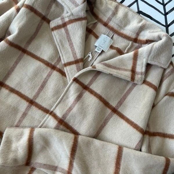 NWT Joie Fall Plaid Jacket Light Tones