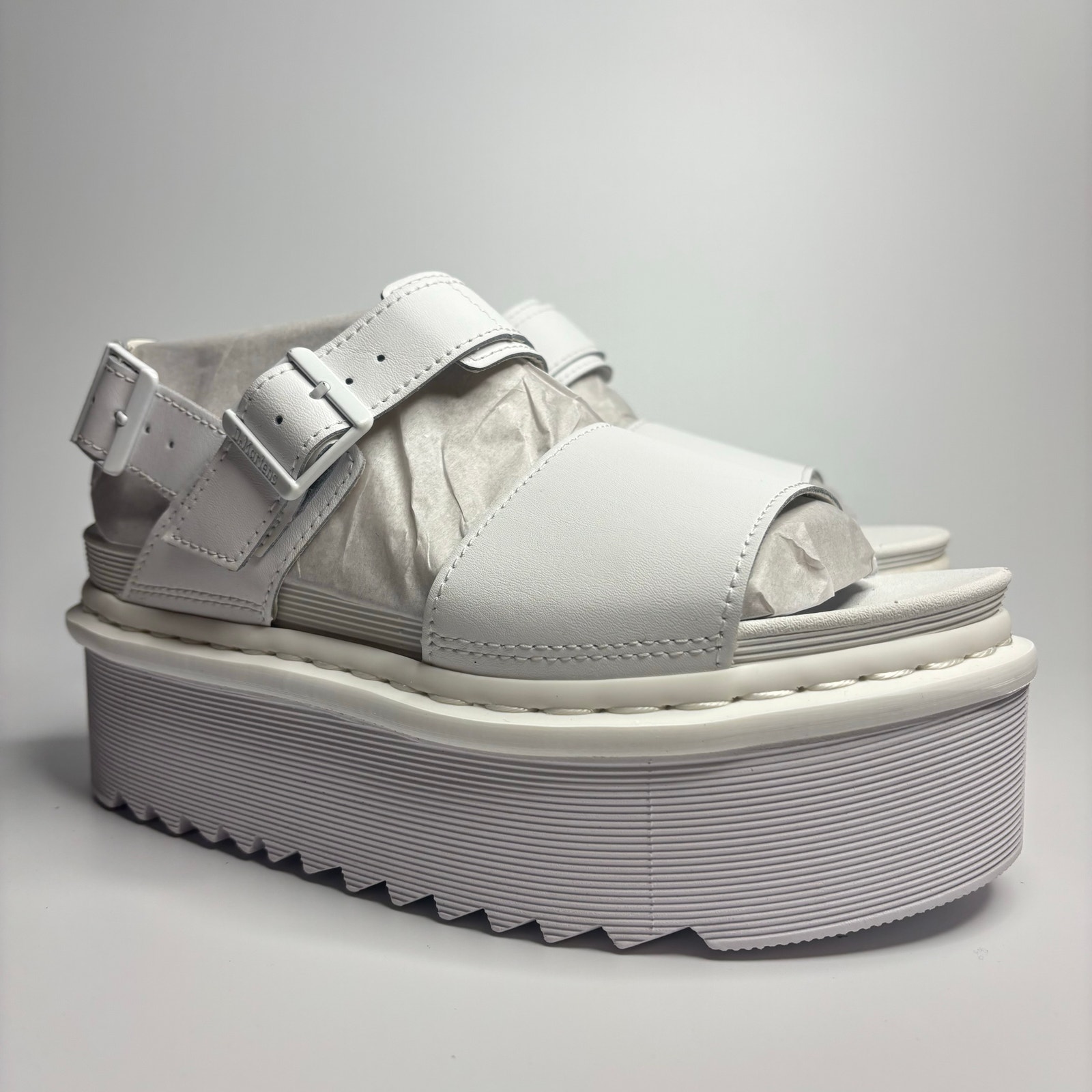 Dr. Martens Voss Mono Hydro Leather Strap Sandals in White