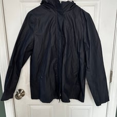 Women’s GH Bass Co Blue Hooded Rain Jacket Coat With Pockets Size Small