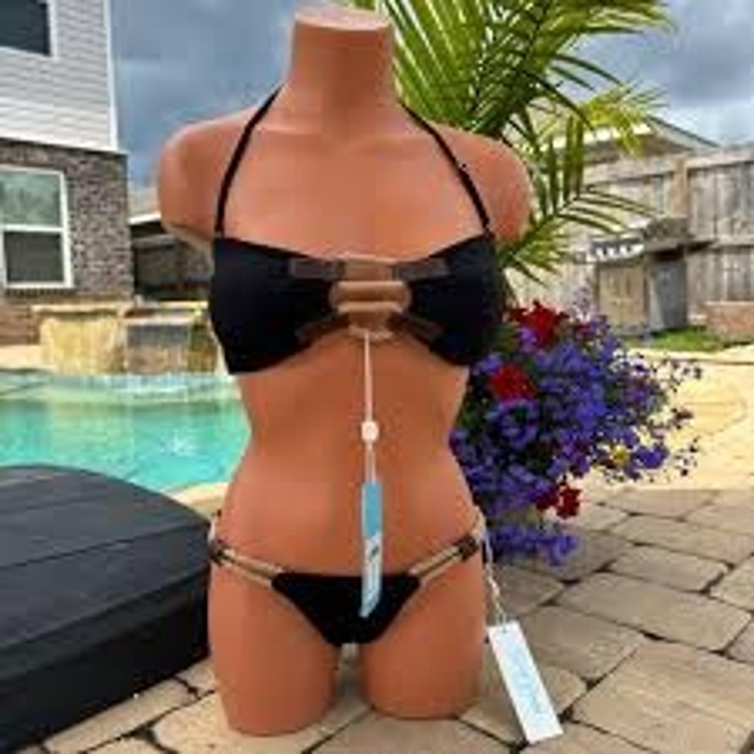 BRAND NEW 2 PC BEACH BUNNY BLAIR BLACK SKIMPY TRIANGLE ALL SIZES BIKINI