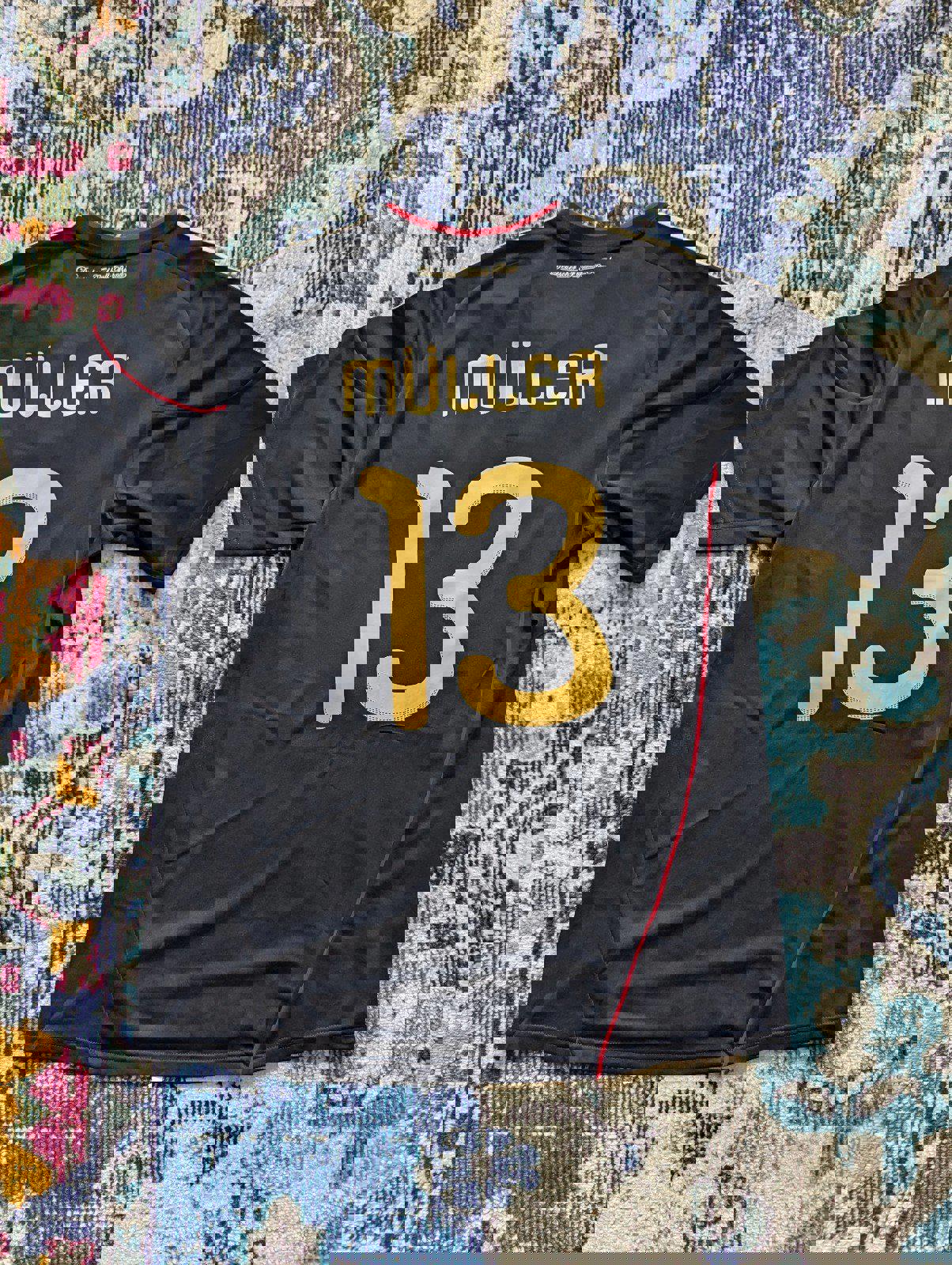 Germany 2010 Away Thomas Muller Soccer Jersey Authentic Vintage Adidas Black XL