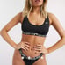 Nike Swimming Essential Taping Bikini Top & Bottom Set in Black and White-