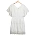 Ann Taylor Eyelet Lace Floral V Neck Short Sleeve Cotton White Mini Dress Size 8