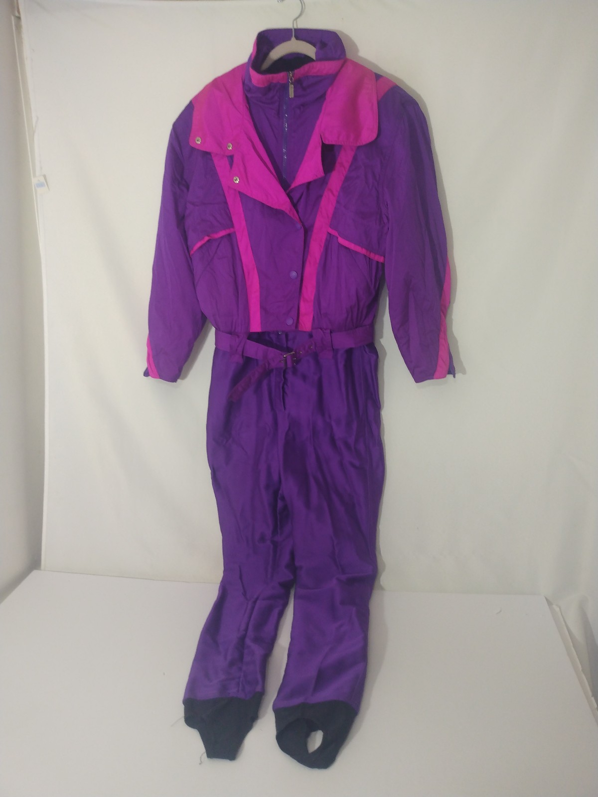 Womens Vintage 80s Tryolia Retro Purple & Pink Ski Snow Suit By Head Sz 12