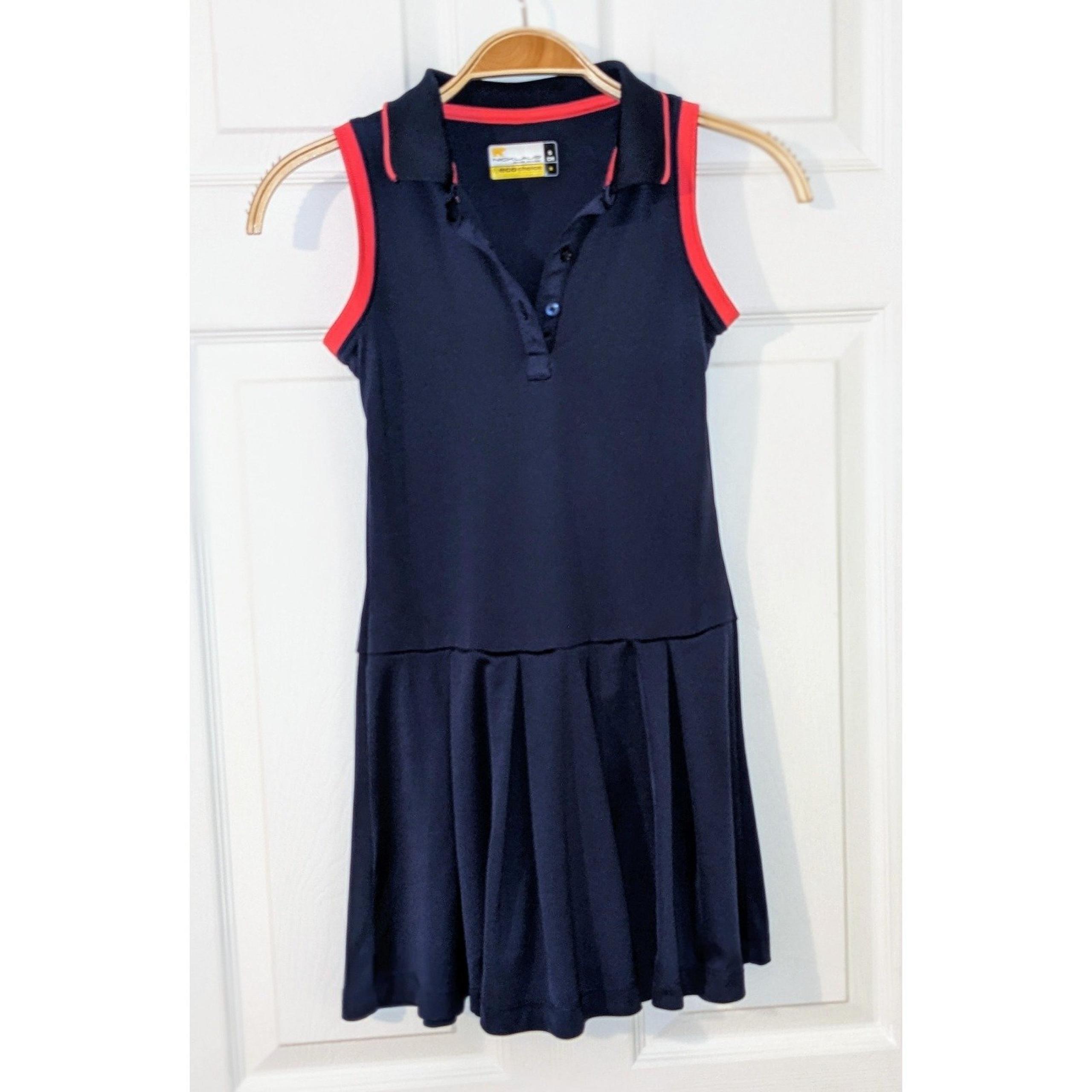 Nicklaus Golf Dress Sleeveless Pleated Athletic Activewear Navy Pink Girls S
