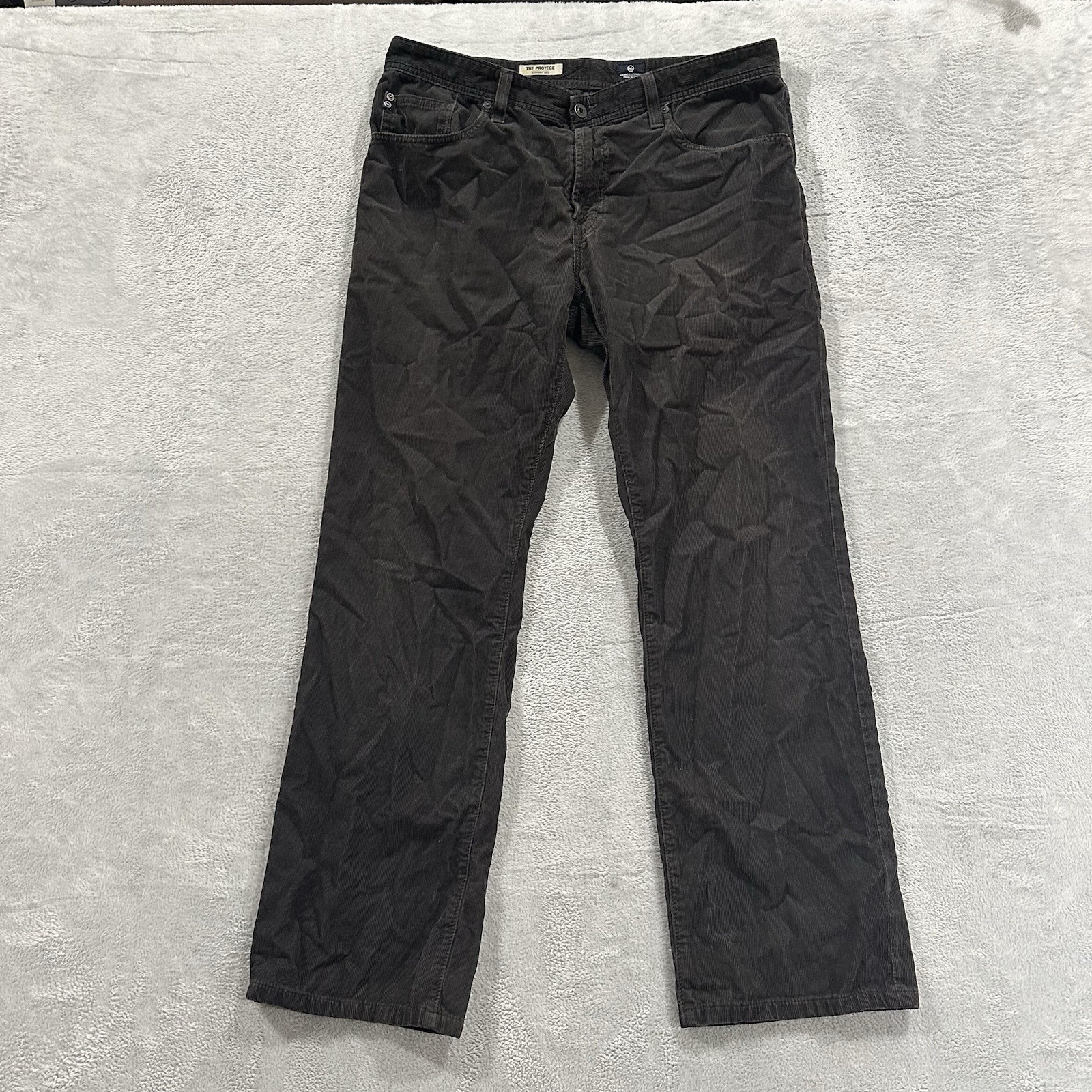 Adriano Goldschmied Pants Men's 36 x 32 Corduroy Black The Protege Straight Leg