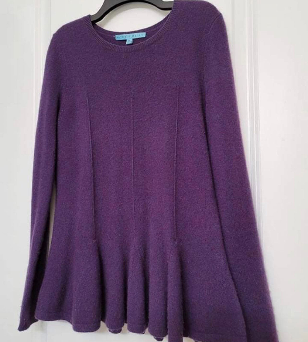 Cashmere Purple Bell Sleeve Sweater