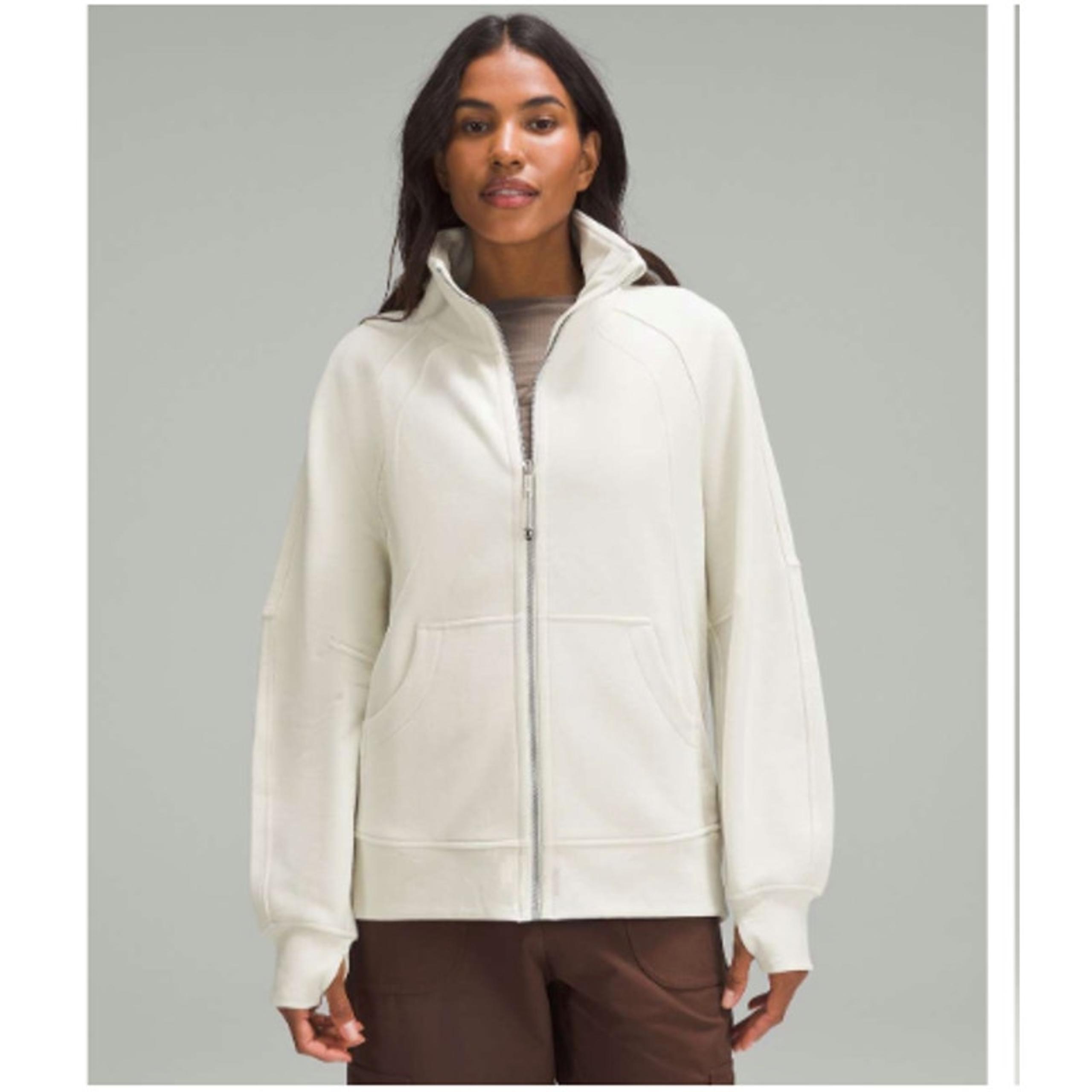 Lululemon Scuba Oversized Funnel-Neck Full Zip in Bone Womens Size Med / Large