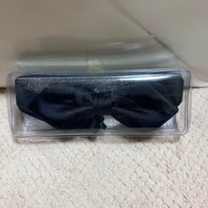 Black satin bow tie