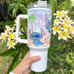 Disney Lilo & Stitch 40 oz Tumbler/Water bottle/Mug with hand carry handle. FEA