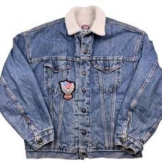 Vintage Levi’s 90s orange tab Sherpa lined denim jacket USA men’s large