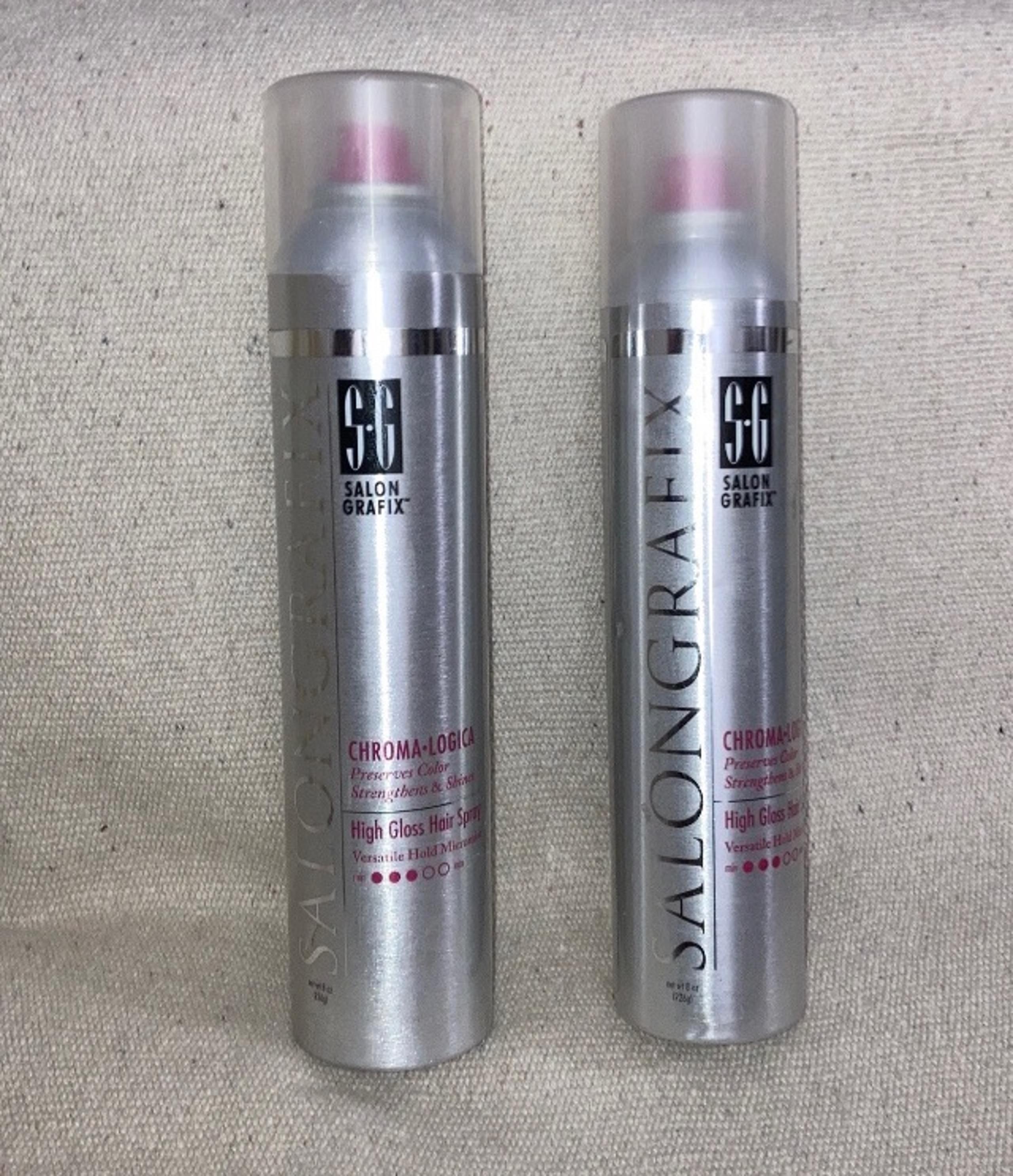 2 Pack Chroma Logica Hairspray High Gloss 8oz Versatile Hold - Salon Grafix