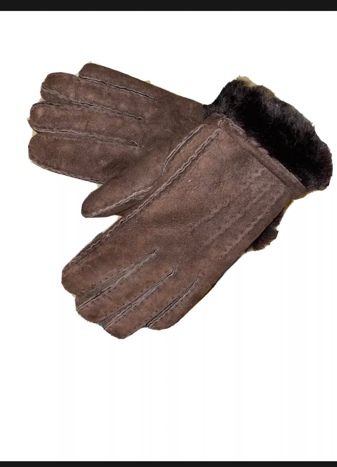 Shearling Gloves Medium Brown 100% Sheep