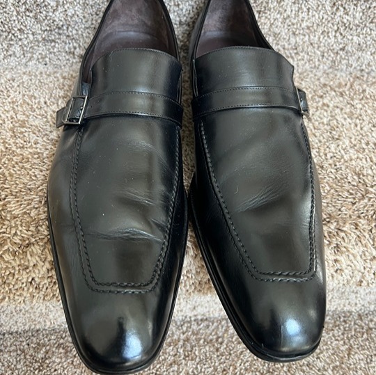 Mezlan Men's Monk Strap Black Leather Dress Shoes