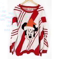 Disney Santa Minnie Mouse Holiday Sweater 2023 Christmas Candy Cane Plus Sz 1X
